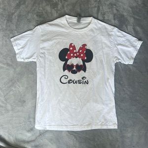 White Minnie Mouse cousin t-shirt